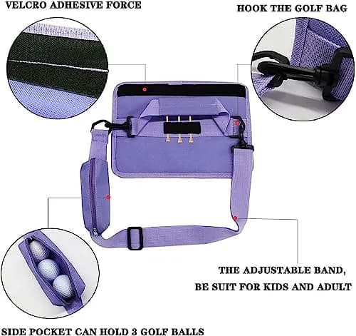 Scott Edward Lightweight Sunday Golf Bag with Stand & Adjustable Strap, 7 Dividers (Purple) thumbnail 2