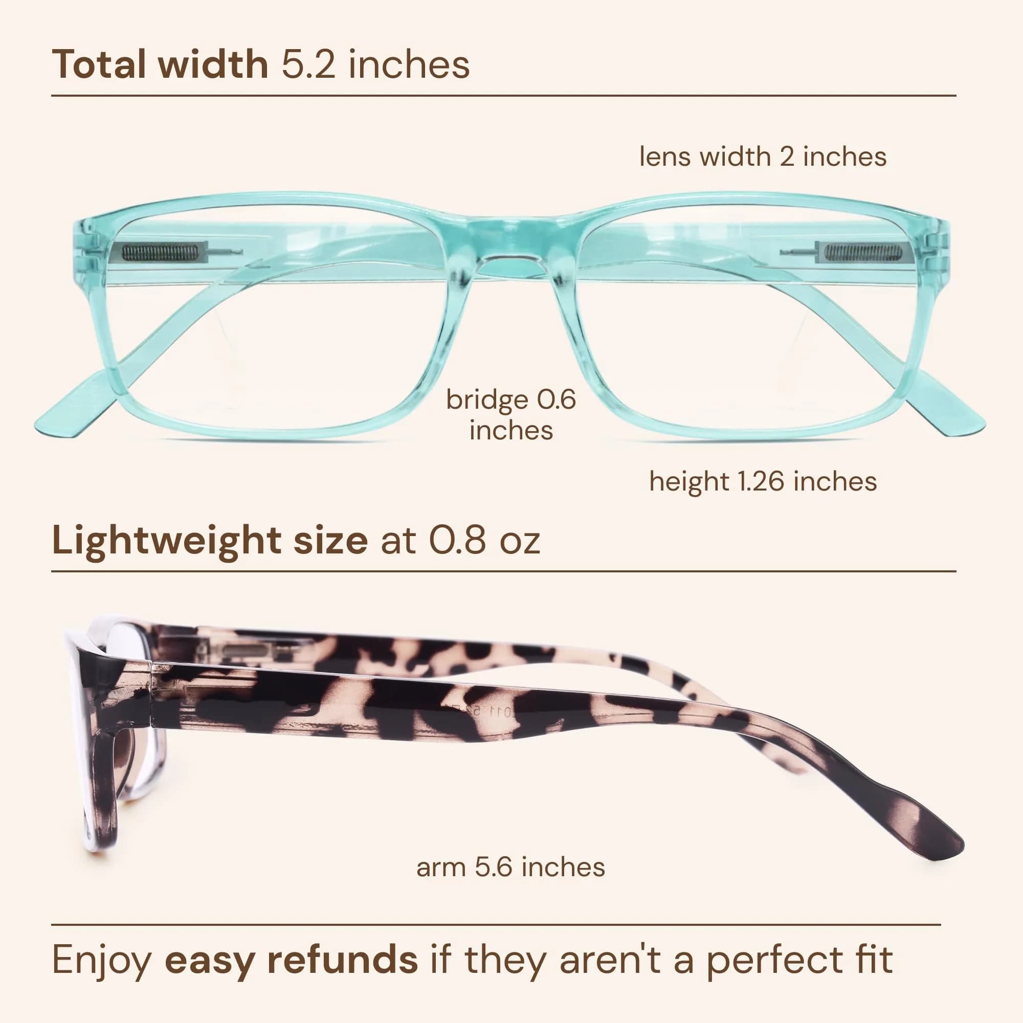 Gaoye Blue Light Blocking Reading Glasses with Spring Hinges, 5-Pack Mix Color 2, 1.75 Diopter - view 7