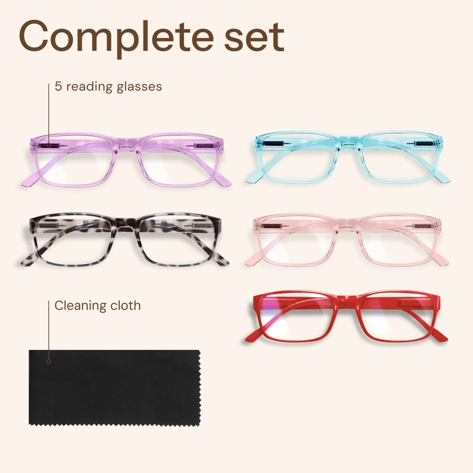 Gaoye Blue Light Blocking Reading Glasses with Spring Hinges, 5-Pack Mix Color 2, 1.75 Diopter - view 8