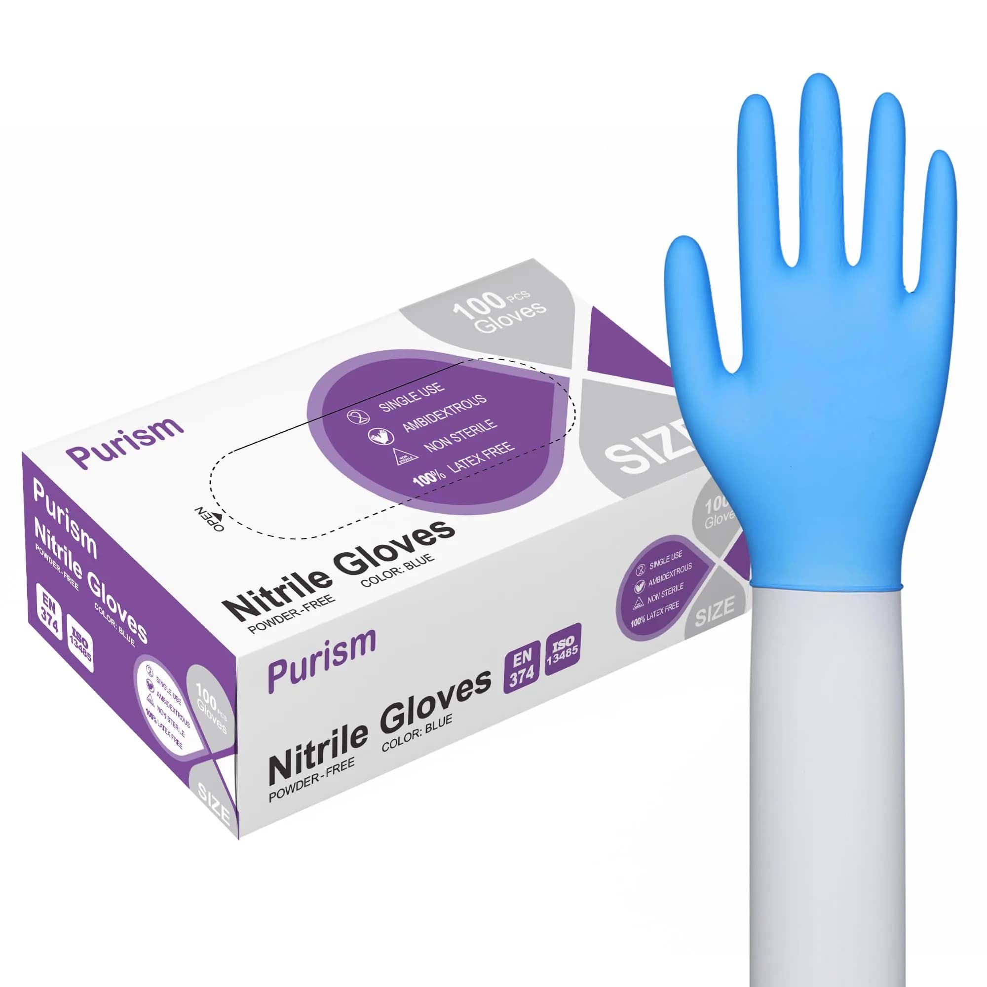 Daddy's Choice Disposable Blue Nitrile Gloves, Size Medium | Powder-Free, Latex-Free, 100pcs — Blue / Large