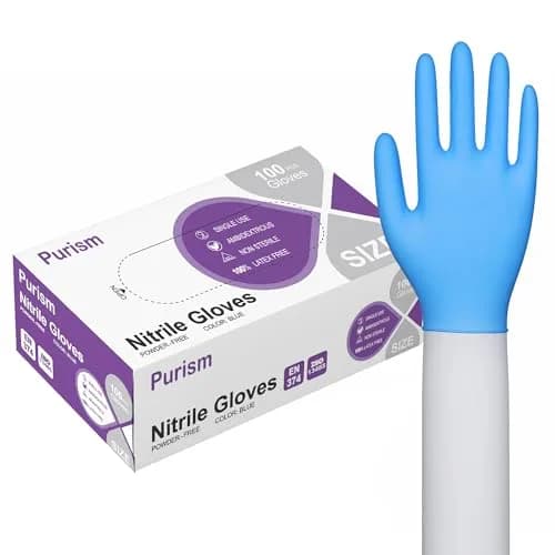 Daddy's Choice Disposable Blue Nitrile Gloves, Size Medium | Powder-Free, Latex-Free, 100pcs thumbnail 1