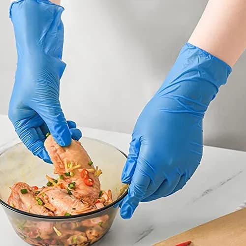 Daddy's Choice Disposable Blue Nitrile Gloves, Size Medium | Powder-Free, Latex-Free, 100pcs thumbnail 4