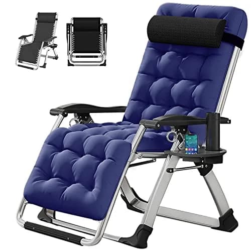DoCred Zero Gravity Chair, Heavy Duty Folding Reclining Lounge Chairs | Supports 440 lbs, Adjustable & Portable thumbnail 1
