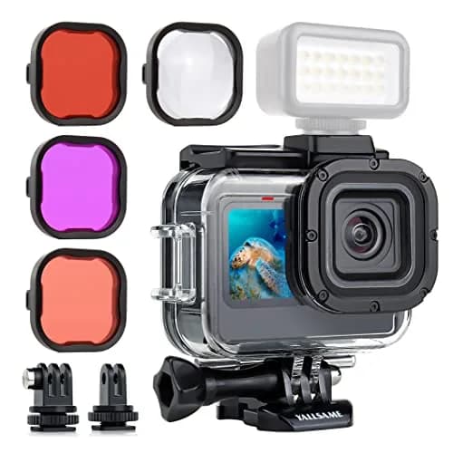 YALLSAME Waterproof Housing Case for GoPro Hero 13 12 11 10 9 Black, 60m (196ft) Dive Protective Case with 4 Filters & 12 Anti-Fog Inserts thumbnail 1