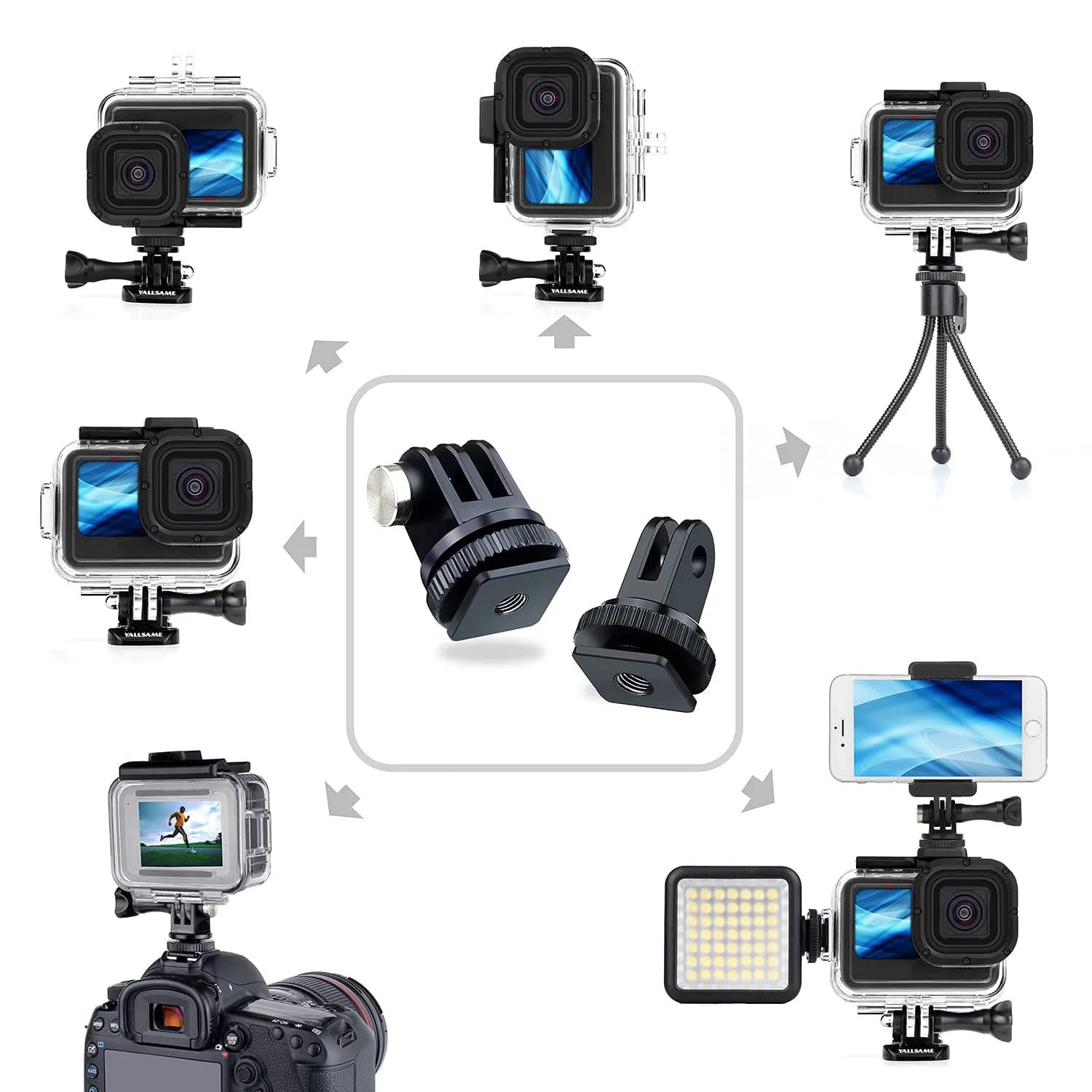 YALLSAME Waterproof Housing Case for GoPro Hero 13 12 11 10 9 Black, 60m (196ft) Dive Protective Case with 4 Filters & 12 Anti-Fog Inserts - view 3