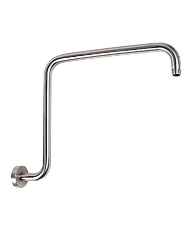 PHASAT S Shaped Shower Arm 42.3 cm (16.65 Inches) High Rise Brushed Nickel | Extends Showerhead Reach & Height thumbnail 1