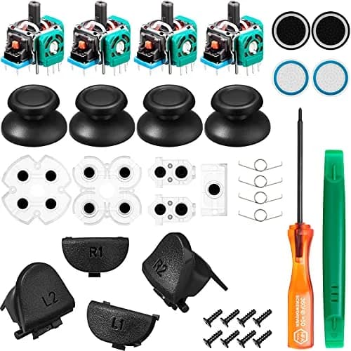 Zhanmai Controller Repair Kit Joystick Replacement Parts Button | Compatible with PS4 Controllers, Easy Installation, Complete Set thumbnail 1