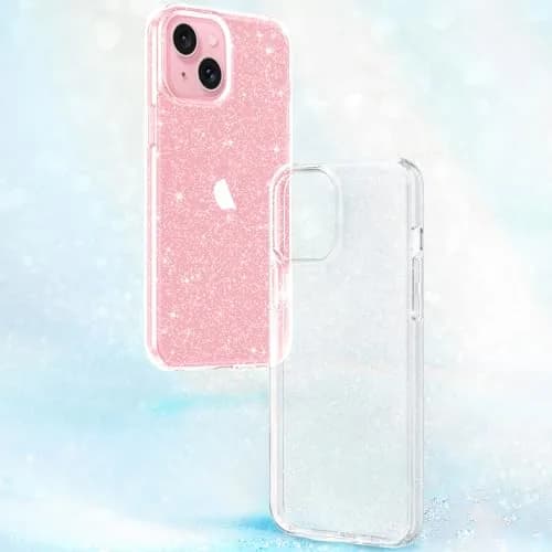 JJGoo Compatible with iPhone 13 Case, Clear Glitter Soft TPU Shockproof Bumper Cover, Sparkle Bling Sparkly Slim Women Girls Phone Case for iPhone 13, 6.1inch thumbnail 3