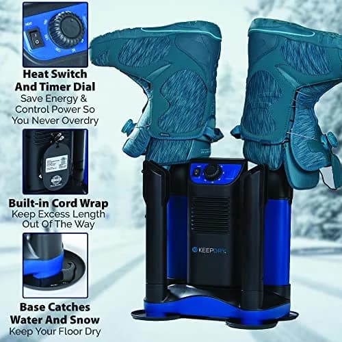 KEEPDRY Forced Heat Boot Dryer - Heavy Duty Shoe Dryer with Heat Switch & Timer - Quickly Dry Garments thumbnail 4