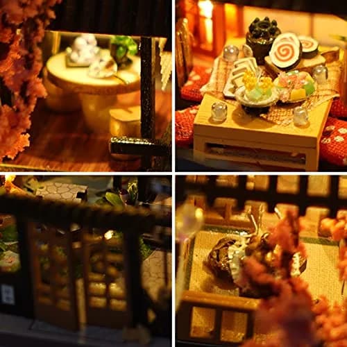 TOPBSFARNY Miniature Japanese House DIY Dollhouse Kit | 1.95" L x 1.47" W x 1.52" H (4.9cm L x 3.7cm W x 3.8cm H) thumbnail 5