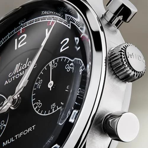 MIDO Multifort Patrimony Chronograph Swiss Automatic Watch for Men | Black Dial, 42mm Case thumbnail 6