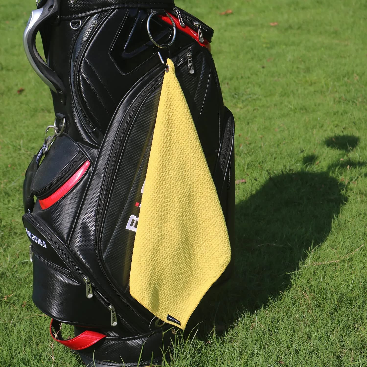 Handy Picks Yellow Microfiber Golf Towel 40cm x 40cm with Carabiner Clip - view 4