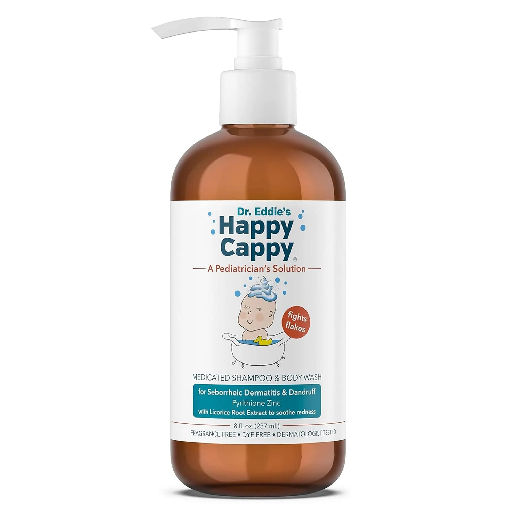 Happy Cappy Medicated Shampoo and Body Wash 32 Fl Oz (Pack of 4) | Pediatrician-Designed for Cradle Cap & Dandruff - main product image