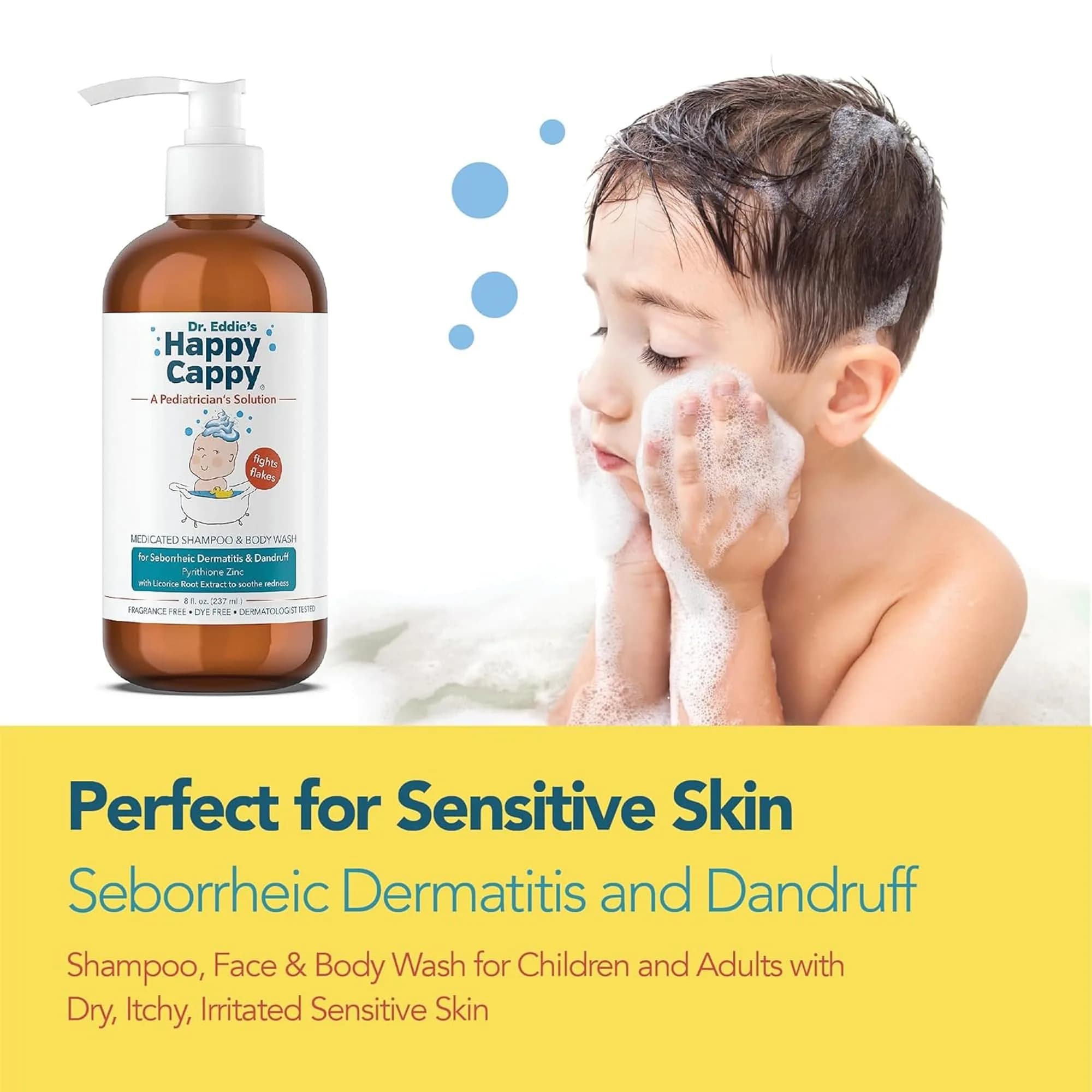 Happy Cappy Medicated Shampoo and Body Wash 32 Fl Oz (Pack of 4) | Pediatrician-Designed for Cradle Cap & Dandruff - view 5