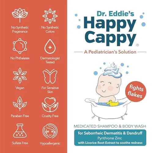 Happy Cappy Medicated Shampoo and Body Wash 32 Fl Oz (Pack of 4) | Pediatrician-Designed for Cradle Cap & Dandruff thumbnail 3