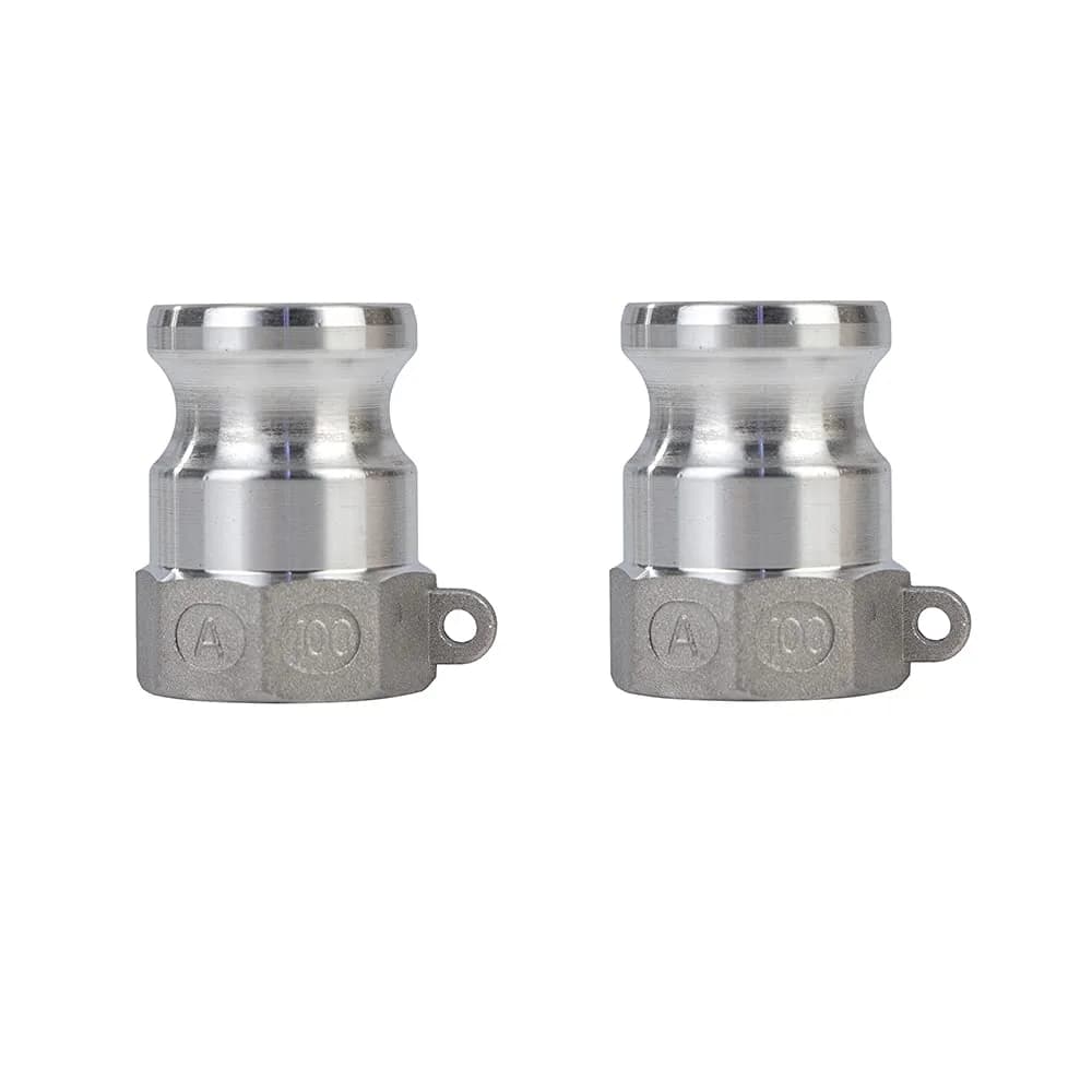 quafwia Aluminum Cam Lock Fittings (1" Part A) Male Adapter NPT, 2-Pack | MIL-A-A-59326 Standard