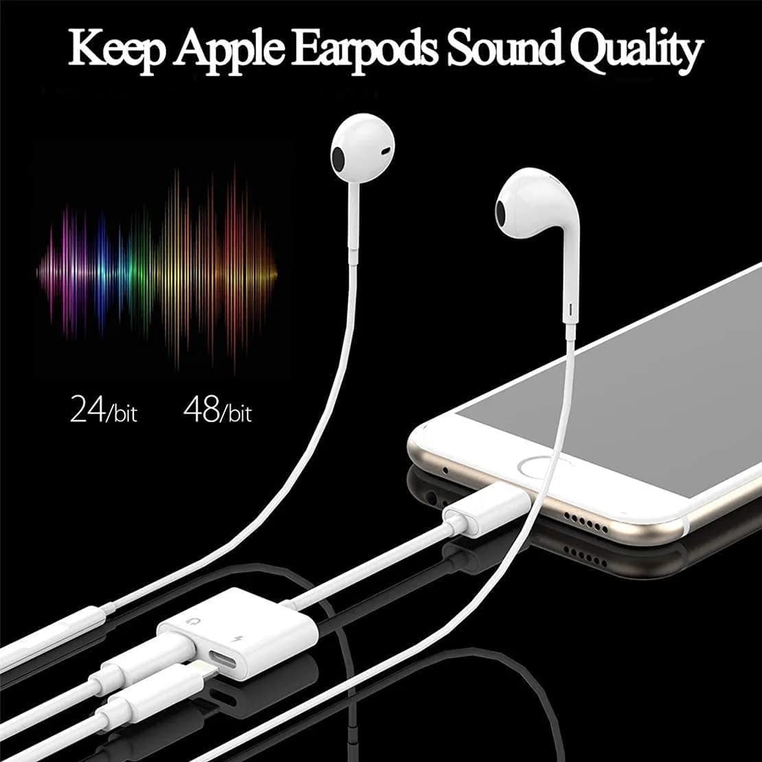 DESOFICON Dual Lightning Adapter Splitter 5 inches (12.7 cm) | Charge & Listen Simultaneously - view 5