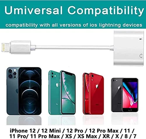 DESOFICON Dual Lightning Adapter Splitter 5 inches (12.7 cm) | Charge & Listen Simultaneously thumbnail 6