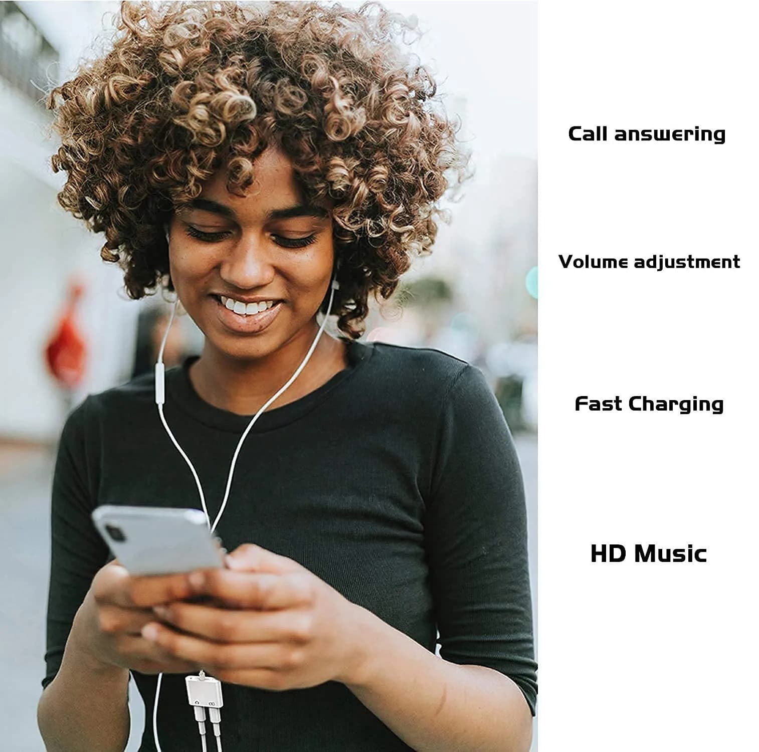 DESOFICON Dual Lightning Adapter Splitter 5 inches (12.7 cm) | Charge & Listen Simultaneously - view 3