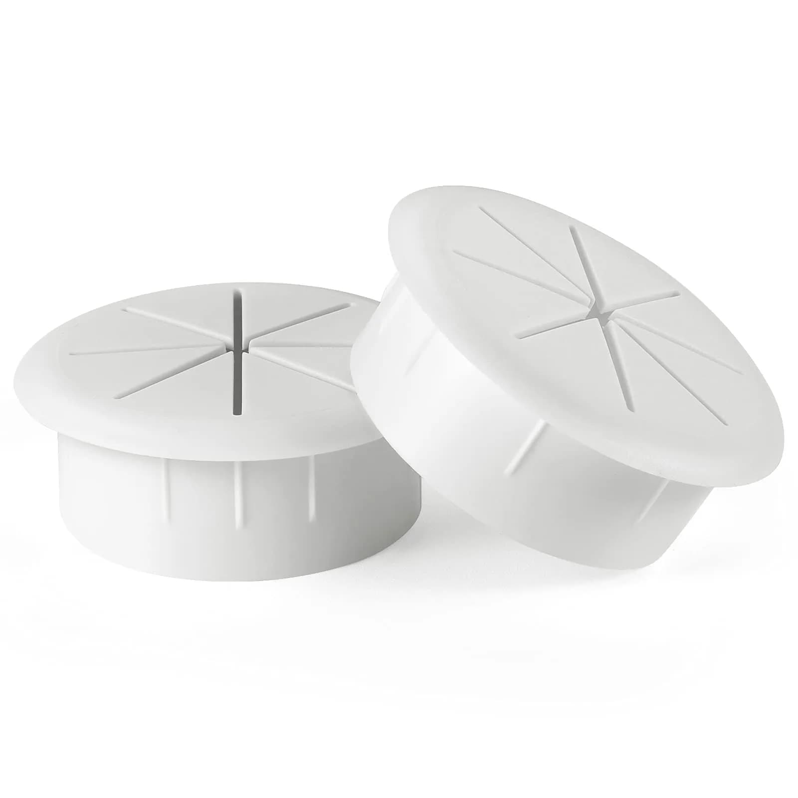 HYCC 2-Inch Flexible Desk Grommet - White (2 Pack) for Effective Wire Organization - main product image