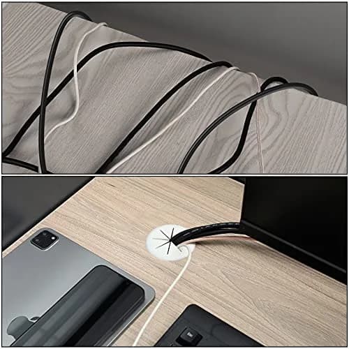 HYCC 2 Pack 2 Inch Flexible Desk Grommet | Organize Wires & Cables Effectively thumbnail 6
