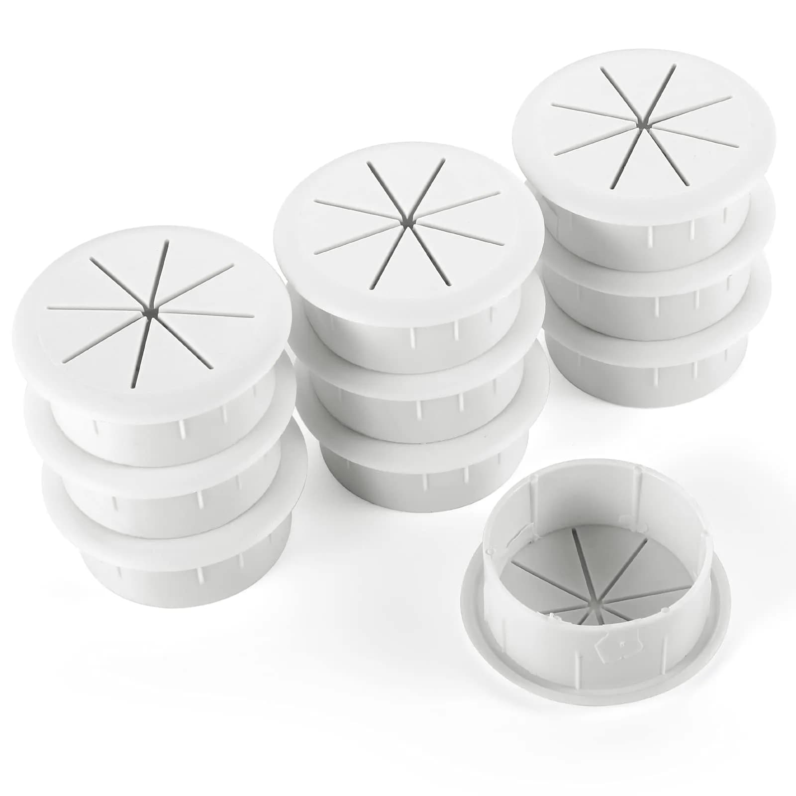 HYCC 2 Inch Flexible Desk Grommet - White | Effective Wire Organization - main product image