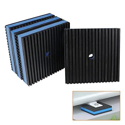 GCGOODS Rubber Anti-Vibration Pad 4" x 4" x 7/8" Heavy Duty Rubber with Blue EVA Center for HVAC, Air Compressor, Washer & Dryer thumbnail 1