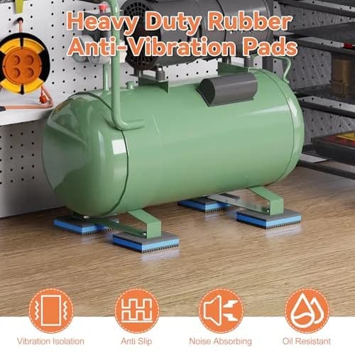 GCGOODS Rubber Anti-Vibration Pad 4" x 4" x 7/8" Heavy Duty Rubber with Blue EVA Center for HVAC, Air Compressor, Washer & Dryer thumbnail 9