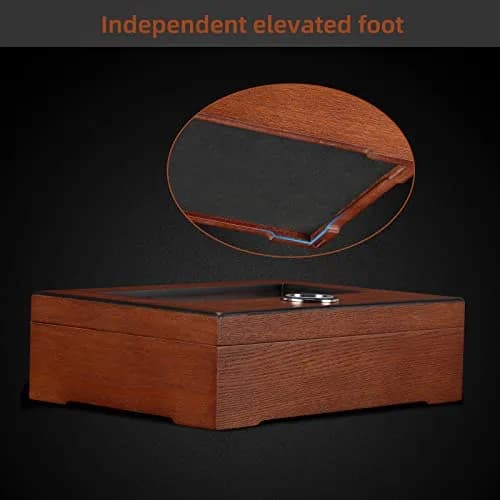 TISFA Cigar Humidor Glass Top Box with Hygrometer Humidifier Divider 25.4cm x 17.8cm x 7.1cm | Spanish Cedar Wood thumbnail 3