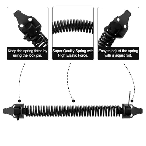 SKYSEN 14 Inch Black Self-Closing Fence Gate Spring | Heavy Duty Automatic Closure thumbnail 5