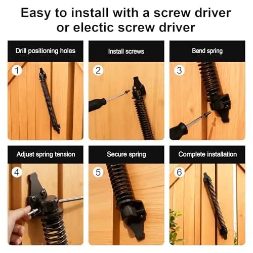 SKYSEN 14 Inch Black Self-Closing Fence Gate Spring | Heavy Duty Automatic Closure thumbnail 8
