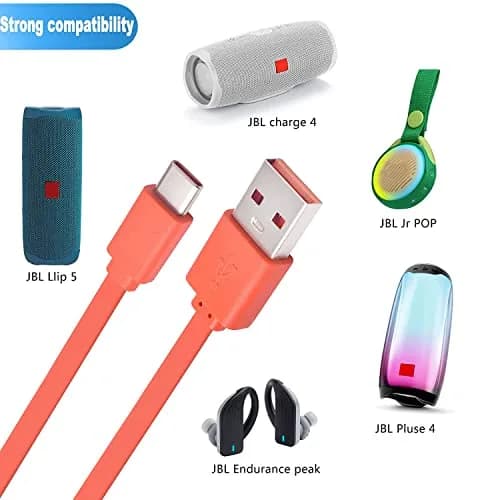 Alitutumao USB Type-C Charging Cable 1m (3.3ft) Orange | Fast Charging & Data Sync for JBL Speakers thumbnail 4