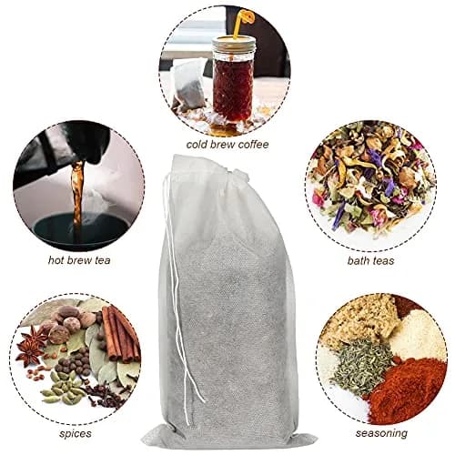 HRX Package Disposable Cold Brew Bags 6x10 inch (50 Count) | Fine Mesh for Smooth Coffee & Tea thumbnail 6