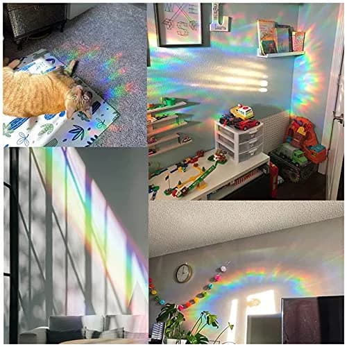 GORGECRAFT 8PCS Star Static Window Clings | Rainbow Bird Collision Prevention, Non-Adhesive, Vinyl, 12x12cm & 15x15cm thumbnail 3