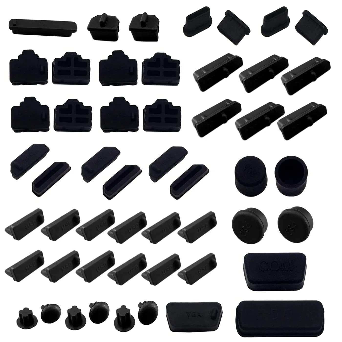 LampVPath 52 PCS Laptop Port Dust Plugs Set | Protects 13 Common Ports