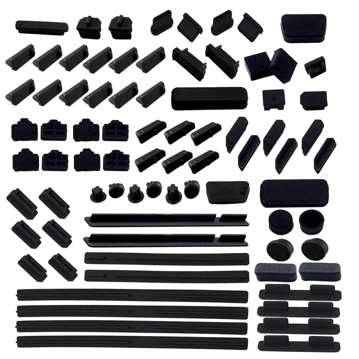 LampVPath 52 PCS Laptop Port Dust Plugs Set | Protects 13 Common Ports — ALL