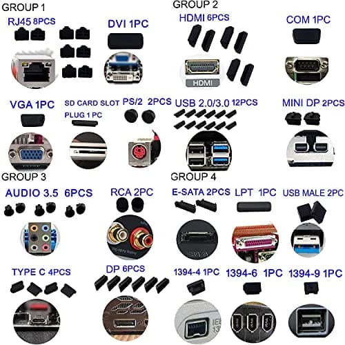LampVPath 80-Piece Universal Port Dust Plug Kit for Laptops & Motherboards | 25 Types Included thumbnail 3