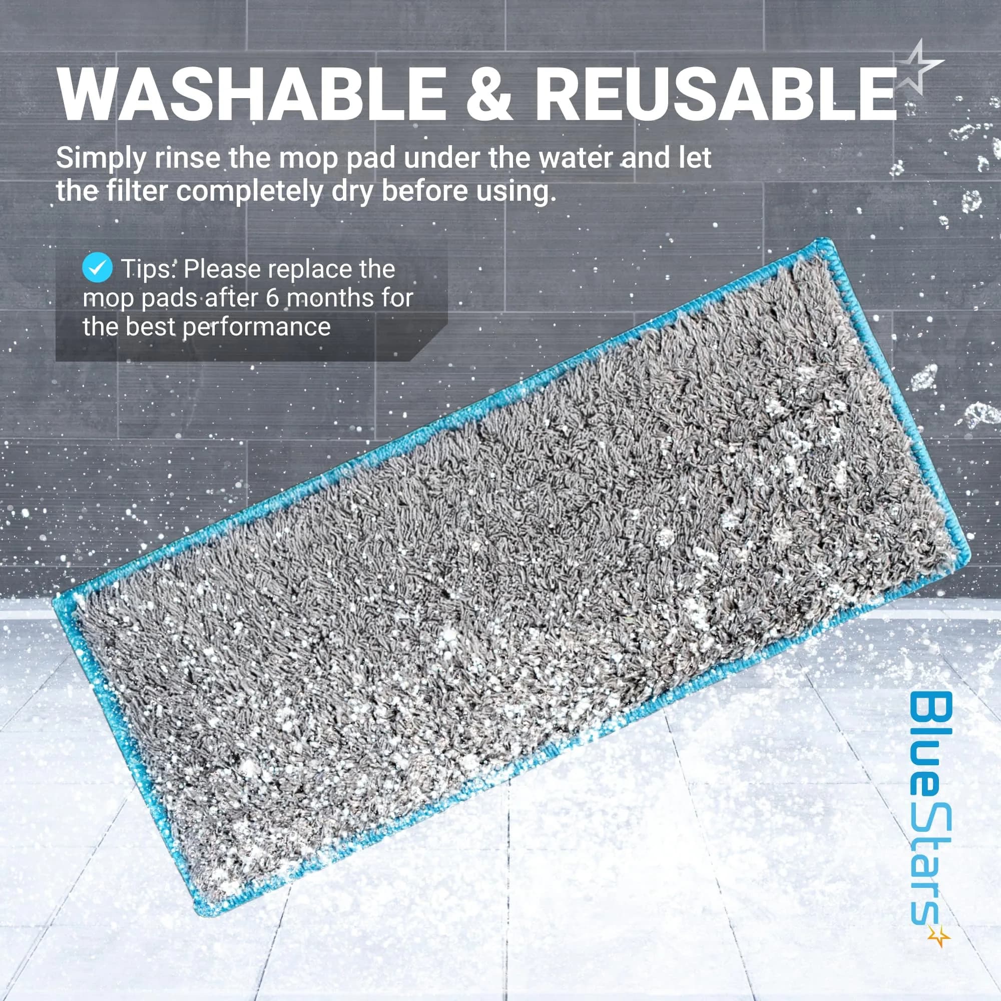 BlueStars Washable Wet Mopping Pads for iRobot Braava Jet m6 (4-Pack) | Microfiber Deep Clean Mop Pads - view 6