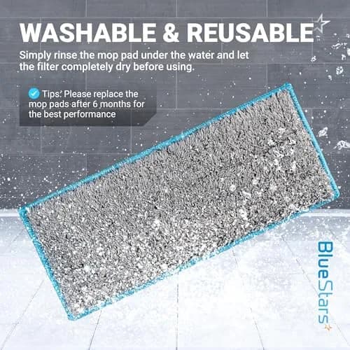 BlueStars Washable Wet Mopping Pads for iRobot Braava Jet m6 (4-Pack) | Microfiber Deep Clean Mop Pads thumbnail 6