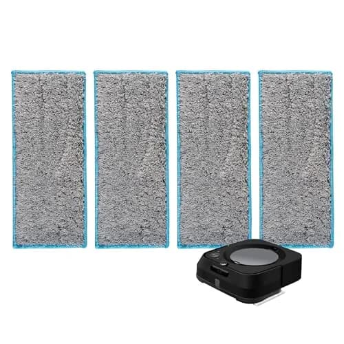 BlueStars Washable Wet Mopping Pads for iRobot Braava Jet m6 (4-Pack) | Microfiber Deep Clean Mop Pads thumbnail 1