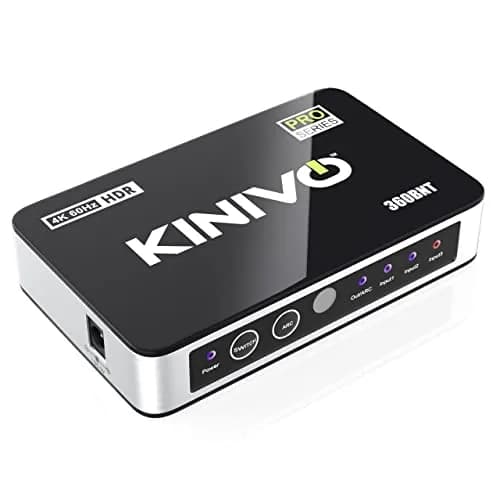 Kinivo HDMI Switch with Audio Extractor 360BNT 4K - 3 in 1 out, Toslink Optical, Dolby Digital, HDR, IR Remote thumbnail 1