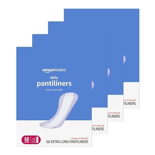 Amazon Basics Daily Pantiliner, Extra Long Length, Unscented, 272 Count | Absorbent Daily Protection thumbnail 1