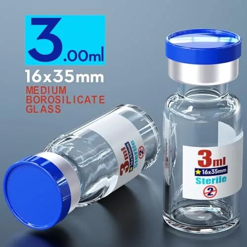 Ks-Tek Sterile Glass Sample Vials with Injection Port 3ml (0.1 Fl Oz) | 10-Pack, Individually Packaged thumbnail 2