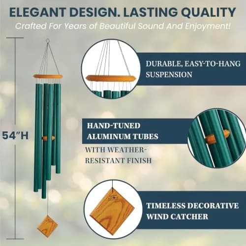 Woodstock Chimes Neptune Wind Chime 54" Verdigis Deep Tone Garden Decor thumbnail 3