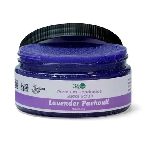 360Feel Lavender Patchouli Sugar Body Scrub - Exfoliating & Moisturizing, 8 Fl Oz thumbnail 1
