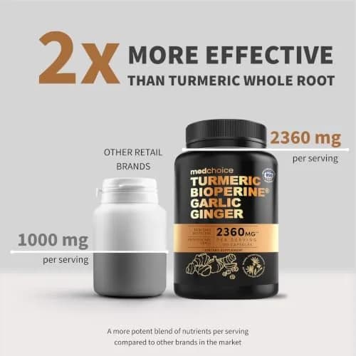 MEDCHOICE 4-in-1 Turmeric Joint Support with Garlic & BioPerine, 120ct | Supports Mobility & Joint Comfort thumbnail 2