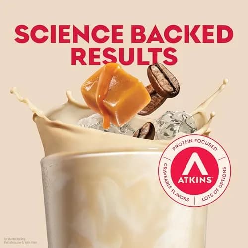 Atkins Café Caramel Iced Coffee High Protein Shake 325ml (11 Fl Oz) | 15g Protein, 3g Net Carbs, Caffeine thumbnail 3