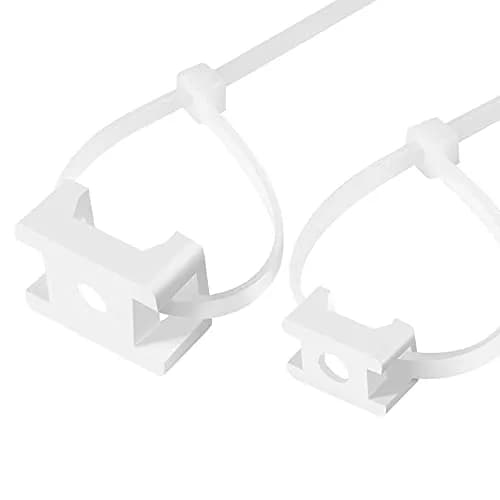 XHF Cable Zip Tie Saddle Type Mounts Base | 8" Nylon Cable Ties & Screws for Indoor & Outdoor Use thumbnail 3