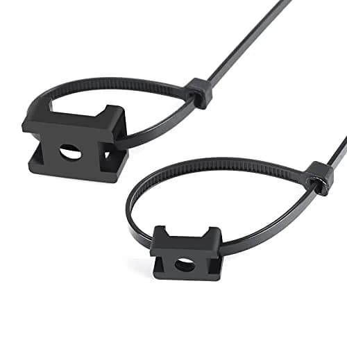 XHF Cable Zip Tie Saddle Mounts Base 8" Nylon Organizer Clamps Black | Heavy Duty & Indoor/Outdoor Use thumbnail 3