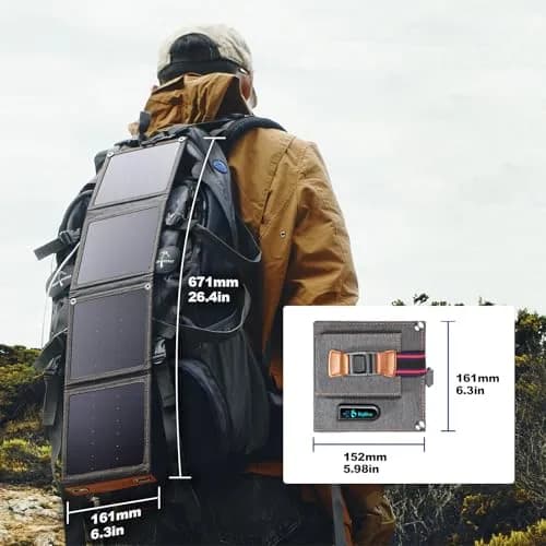 BigBlue 14W Solar Panel with USB-A Port Waterproof Portable Solar Phone Charger for Hiking thumbnail 5